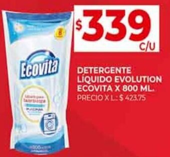 Supermercados DIA Detergente Líquido Evolution Ecovita 800ml oferta