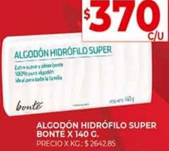 Supermercados DIA Algodón Hidrófilo Super Bonté 140g oferta