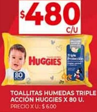Supermercados DIA Toallitas Humedas Triple Acción Huggies 80 u oferta