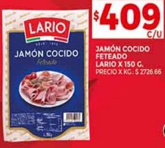 Supermercados DIA Jamón Cocido Feteado Lario 150g oferta