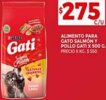 Supermercados DIA Alimento para Gato Salmón y Pollo Gati 500g oferta