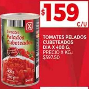 Supermercados DIA Tomates Pelados Cubeteados Dia 400g oferta