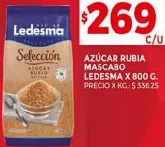 Supermercados DIA Azúcar Rubia Mascabo Ledesma 800g oferta