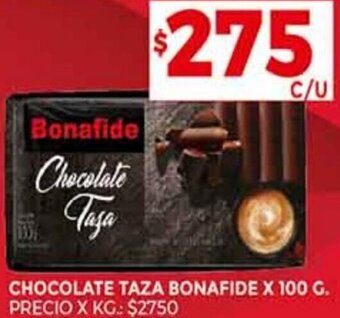 Supermercados DIA Chocolate Taza Bonafide 100g oferta
