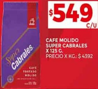 Supermercados DIA Cafe Molido Super Cabrales 125g oferta