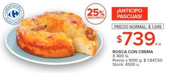 Carrefour Rosca con Crema x 400g oferta