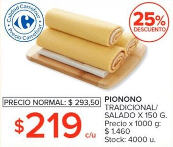 Carrefour Pionono Tradicional / Salado x 150g oferta