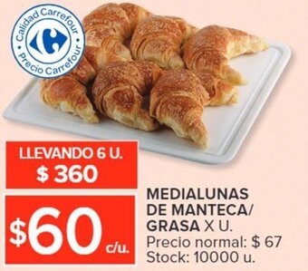 Carrefour Medialunas de Manteca / Grasa x u oferta