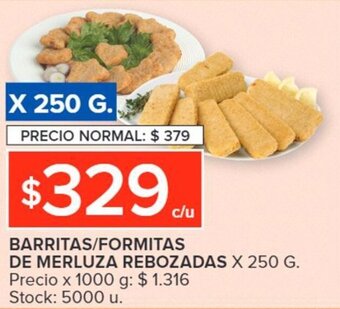 Carrefour Barritas / Formitas de Merluza Rebozadas x 250g oferta