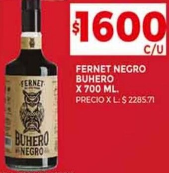 Supermercados DIA Fernet Negro Buhero 700ml oferta