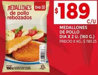 Supermercados DIA Medallones de Pollo Dia 2u oferta