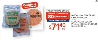 Carrefour Medallón de Carne / Cerdo / Pollo x 110g oferta