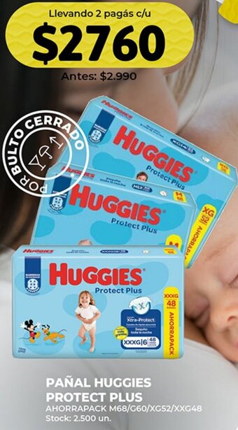 Supermercados Tadicor Pañal Huggies Protect Plus oferta