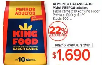Carrefour Alimento Balanceado para Perros Adultos Sabor Carne x 10kg KING FOOD oferta