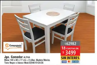 Casa Silvia Jgo Comedor Alpha oferta