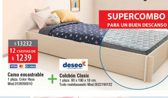 Cama encastrable+ Colchon Clasic