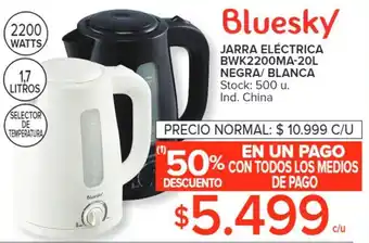 Carrefour Jarra Eléctrica BWK2200MA-20L Negra / Blanca BLUESKY oferta