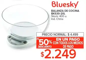Carrefour Balanza de Cocina BKS30-20L BLUESKY oferta