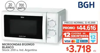 Carrefour Microondas B120M20 Blanco BGH oferta