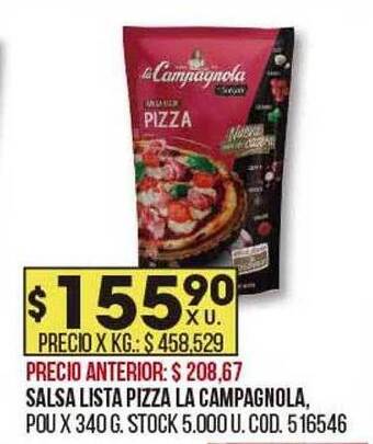 Coto Salsa lista pizza la campagnola oferta