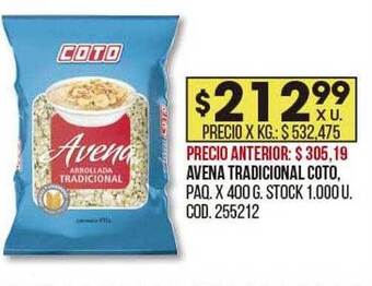 Coto Avena tradicional coto oferta