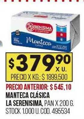 Coto Manteca clásica la serenisima oferta