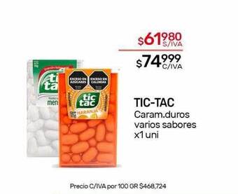 Nini Mayorista Tic-tac caram. duros varios sabores oferta