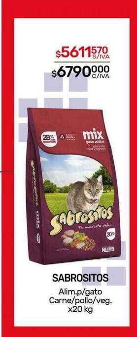 Nini Mayorista Sabrositos alim. p-gato carne-pollo-veg. oferta