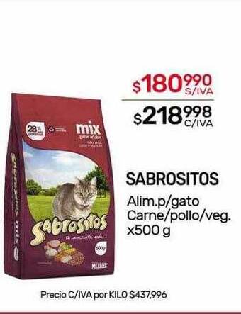 Nini Mayorista Sabrositos alim. p-gato carne-pollo-veg. oferta