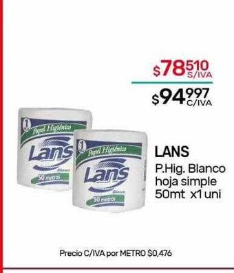 Nini Mayorista Lans p.hig.blanco hoja simple oferta