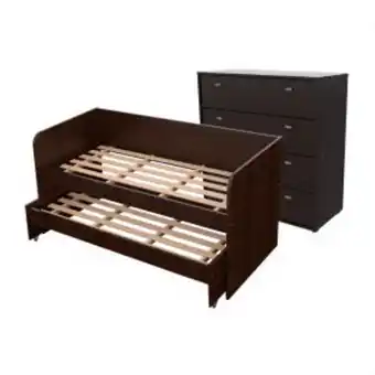 Sommier Center Combo cama nido 1 plaza con cómoda paradiso squad wengue oferta