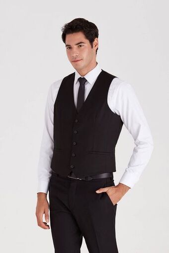 Macowens Chaleco vestir ss100 liso slim negro oferta