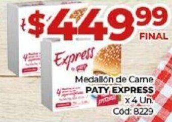 Diarco Medallón de Carne Paty Express 4un oferta