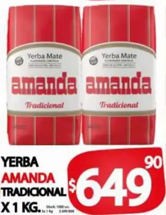 Supermercados Becerra Yerba Amanda Tradicional 1kg oferta