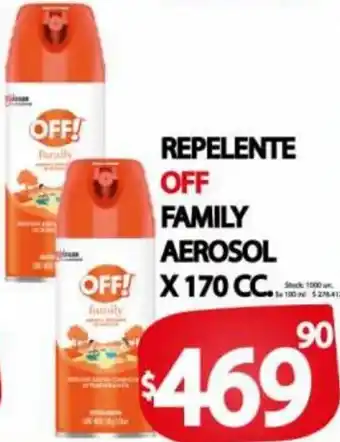 Supermercados Becerra Repelente Off Family Aerosol 170cc oferta