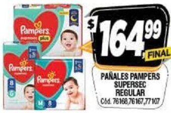 Supermercados Yaguar Pañales Pampers Supersec Regular oferta