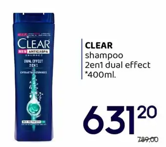 Supermercados Monarca CLEAR Shampoo 2en1 Dual Effect 400ml oferta
