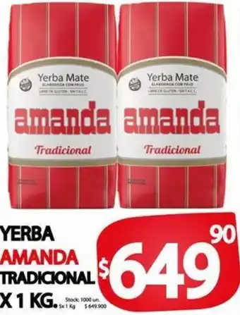 Supermercados Mariano Max Yerba Amanda Tradicional 1kg oferta