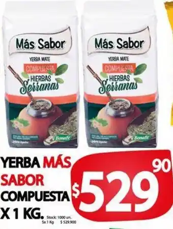 Supermercados Mariano Max Yerba Más Sabor Compuesta 1kg oferta