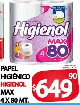 Supermercados Mariano Max Papel Higiénico Higienol Max 4 x 80mt oferta