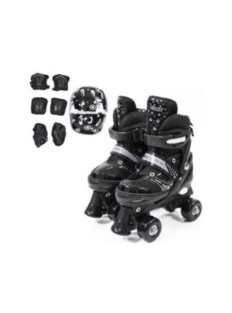 El Mundo del Juguete Patines extensibles 4 ruedas power superb con protecciones negro s oferta