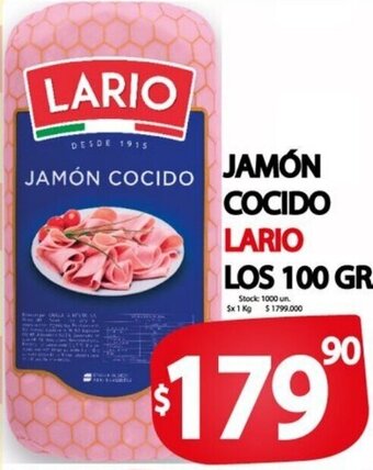 Supermercados Caracol Jamón Cocido Lario Los 100g oferta
