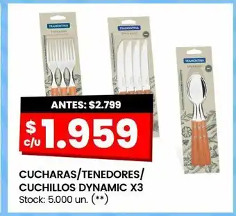 Changomas Cucharas/tenedores/ cuchillos dynamic x3 oferta