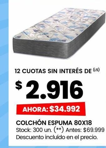 Changomas Colchón espuma 80x18 oferta