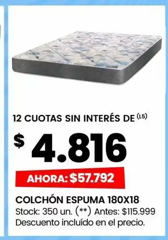 Changomas Colchón espuma 180x18 oferta