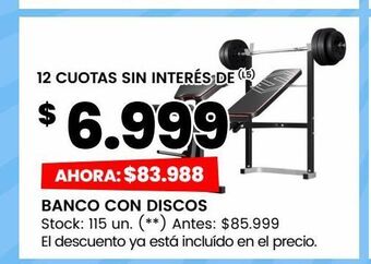 Changomas Banco con discos oferta