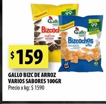 Punto Mayorista Gallo bizc de arroz varios sabores 100gr oferta