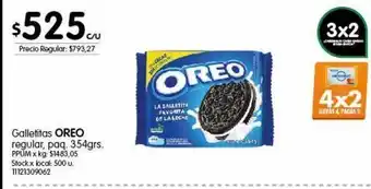 Jumbo Galletas oreo regular paq 354g oferta