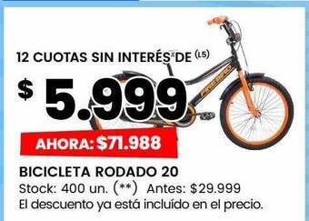 Changomas Bicicleta rodado 20 oferta