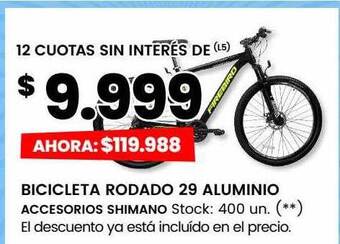 Changomas Bicicleta rodado 29 aluminio oferta